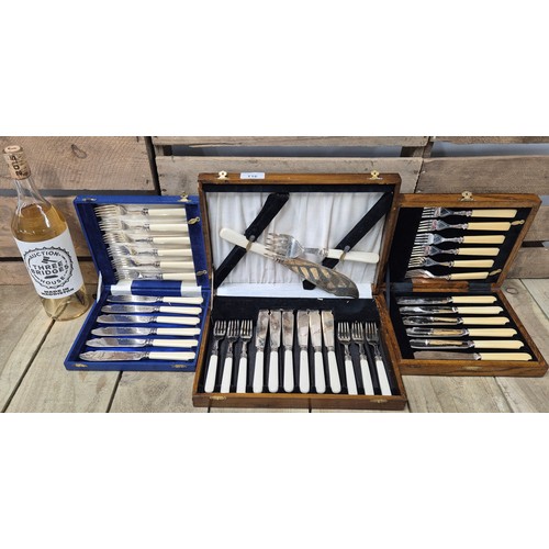 116 - A Collection of Boxed Silver plated Cutlery; Silver plated Fork & knife set with servers & others