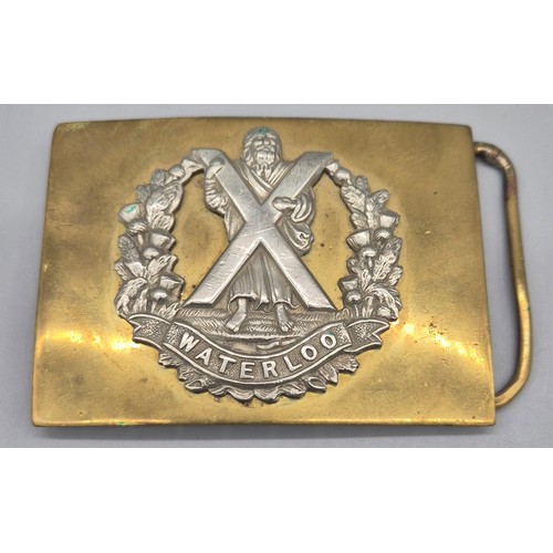 89 - Military Cameron Highlanders Waterloo belt buckle.