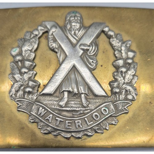 89 - Military Cameron Highlanders Waterloo belt buckle.