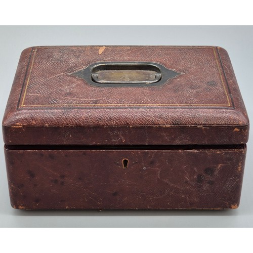 87 - Antique Glasgow made jewellery box containing a selection of mixed items; London Silver cufflinks, D... 