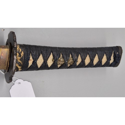 68 - Antique Japanese Wakizashi signed Yukimitsu, Shinto. The Blade with three Mekugi- ana cut with a hi ... 