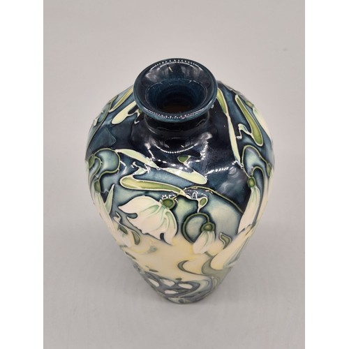 85 - Moorcroft Nivalis pattern vase. [15.5cm high]