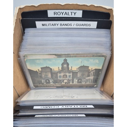 186 - A Collection of Antique Military, Comical & Royalty Postcards;  War postcards, miliary Comical postc... 