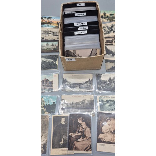 235 - A Collection of Vintage & Antique Country & Art Postcards; France, India, Ireland Wales, Egypt & Art... 