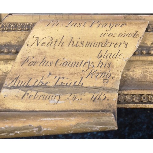 234 - 18th century Oil on wooden board after Godfrey Kneller.
 Jacobite James Radclyffe, 3rd earl Derwentw... 