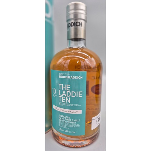 184 - Boxed bottle of Bruichladdich The Laddie Ten, Unpeated  Islay Single Malt Scotch Whisky. 70cl. Full,... 