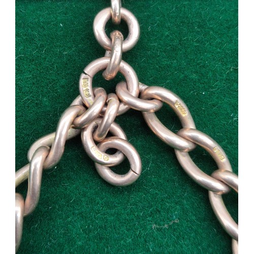 56 - Antique 9ct rose gold Albert Chain. 38cm length. 37.91grams.