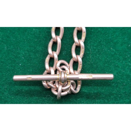 56 - Antique 9ct rose gold Albert Chain. 38cm length. 37.91grams.