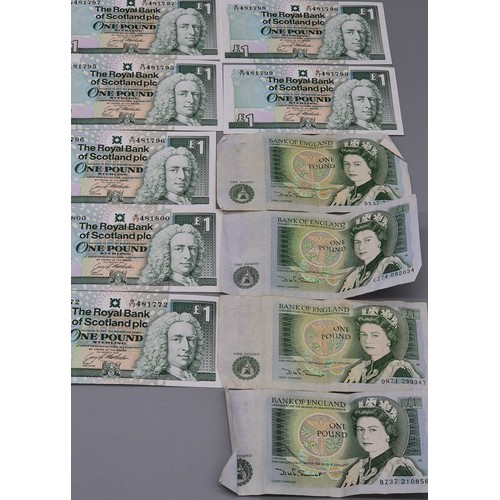 57 - A Collection of one pound bank notes; 22 bank notes. Consecutive Royal Bank of Scotland PLC One poun... 