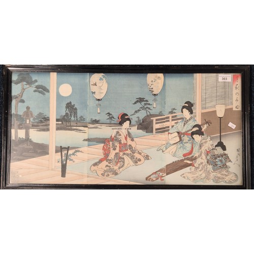 303 - Chikanobu 
Antique Japanese Woodblock print titled 