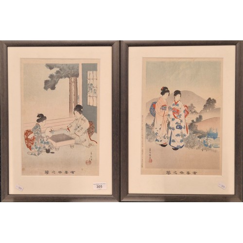 305 - Miyagawa Shuntei 
Pair of Japanese woodblock prints 