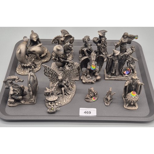 469 - A Collection of Mark Locker Myth & Legend Style pewter Figures