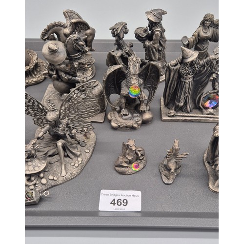 469 - A Collection of Mark Locker Myth & Legend Style pewter Figures