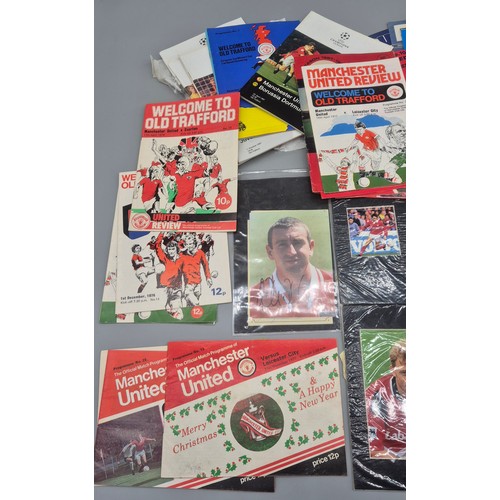 353 - A Collection of Manchester United Football Programs & Signed Football player Photographs; Nottingham... 