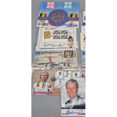 101 - A Collection of Various First day covers & coins items; The Royal squadron, Euro 2002 coin set, Roya... 