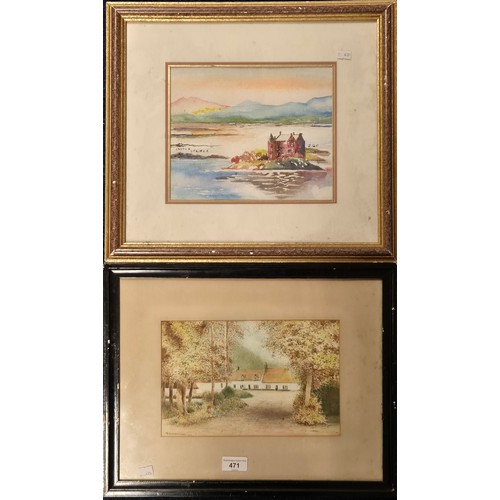 471 - A Collection of two Watercolors; Thatch roof painting signed W. Dixon Darnton dated 1918 & Watercolo... 