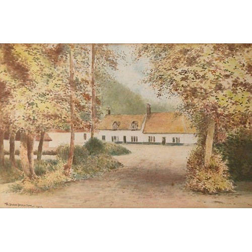 471 - A Collection of two Watercolors; Thatch roof painting signed W. Dixon Darnton dated 1918 & Watercolo... 