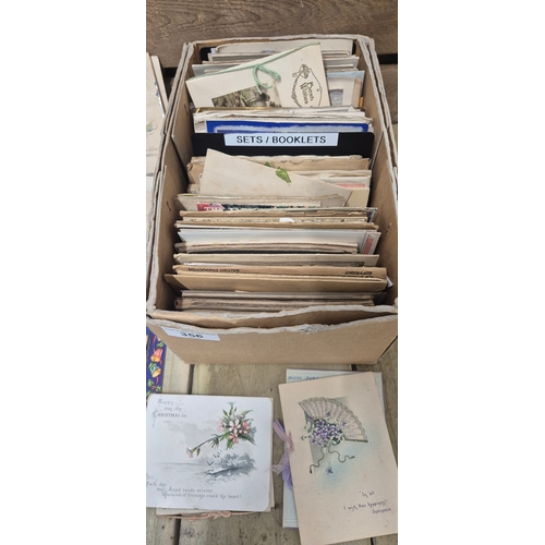 356 - A Collection of Mixed Antique & Vintage Greeting cards & Booklets/ Lettering