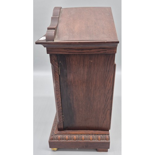 297 - 19th century Walnut cased Junghans Westminster Chime mantle clock. Brass face. 46.5cm high. comes wi... 