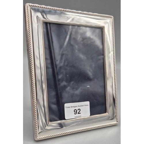 92 - Silver 925 Photo Frame makers Robert Carr Limited. 16.5x13cm