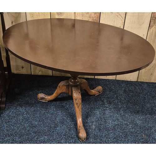 492 - Antique mahogany table together with Antique mahogany Nest of tables