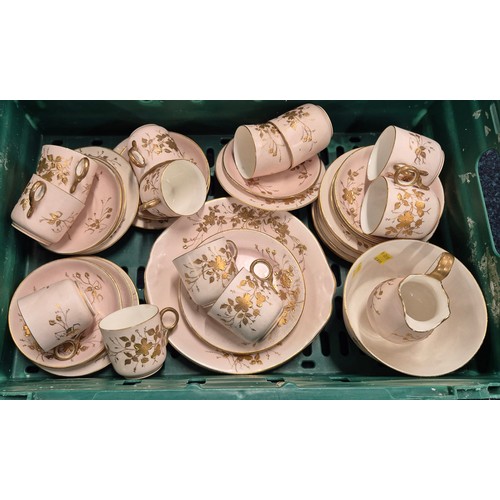 480 - Two Crates of Tea wares; Victorian Tazza Set & Victorian Tea Service