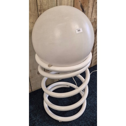 260 - Mid Century Large white Spiral floor Lamp possibly Woja Netherland