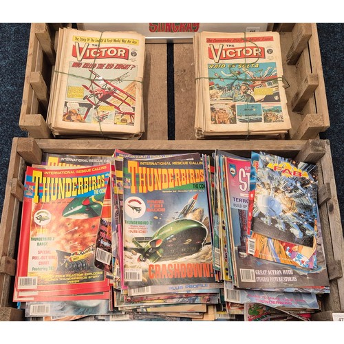 476 - A Large Collection of Thunderbird magazines together with two thunder bird themed pictures & A  coll... 