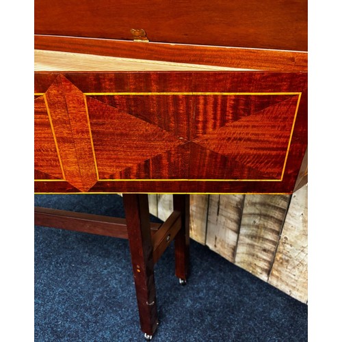 419 - A mid century Harpsichord with stand. Comes with a tuning key and KORG orchestral Tuner. 89x172x87cm... 