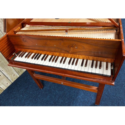 419 - A mid century Harpsichord with stand. Comes with a tuning key and KORG orchestral Tuner. 89x172x87cm... 