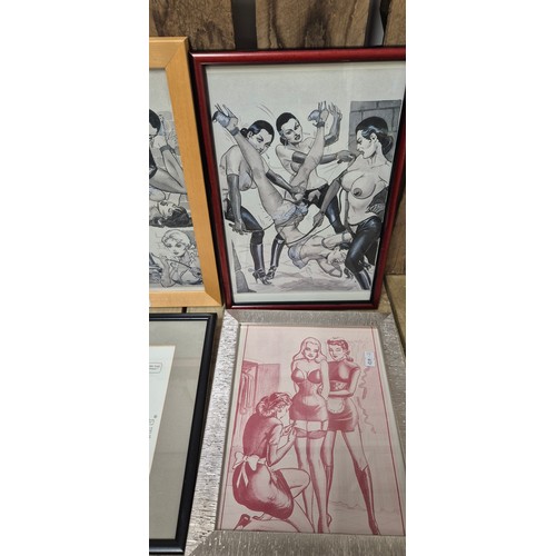 506 - A Lot of four erotic scene prints.