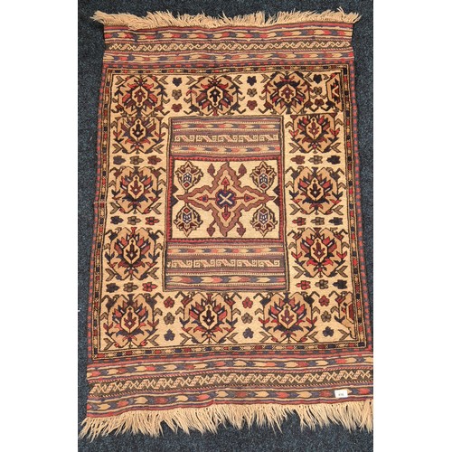 416 - Antique Afgan hand knotted Prayer Rug. 140x91cm