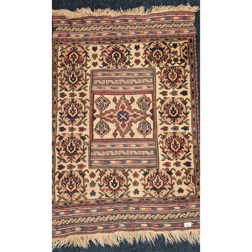 416 - Antique Afgan hand knotted Prayer Rug. 140x91cm