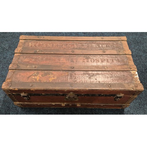 414 - WW1 British Expeditory Force Steamer Trunk Belonged To Janice Wallace Cameron Voluntary aid detachme... 