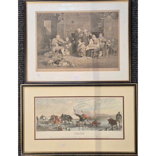 513 - Two Antique Engravings titled; The Blind Fiddler after David Wilkie R.A & Engraving titled 