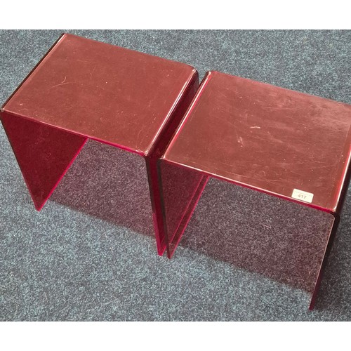 417 - A Pair of Perspex mid century style side tables