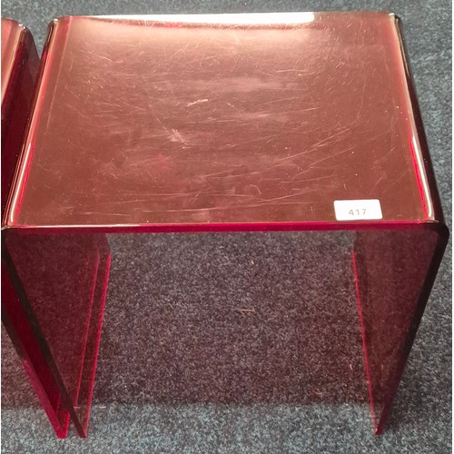 417 - A Pair of Perspex mid century style side tables