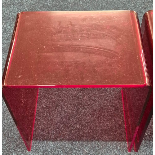 417 - A Pair of Perspex mid century style side tables