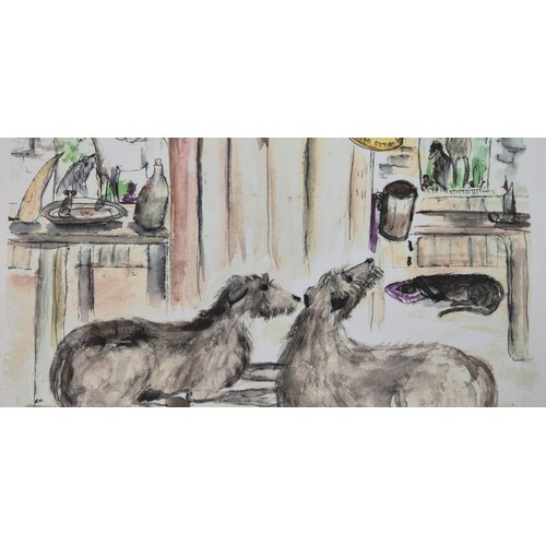 507 - A Large Collection of Caricature Whippet Dog related Prints