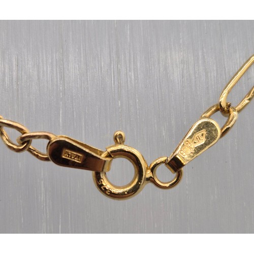 12 - 9ct yellow gold curb necklace fitted with a 9ct yellow gold, Sapphire and Diamond stone cross pendan... 