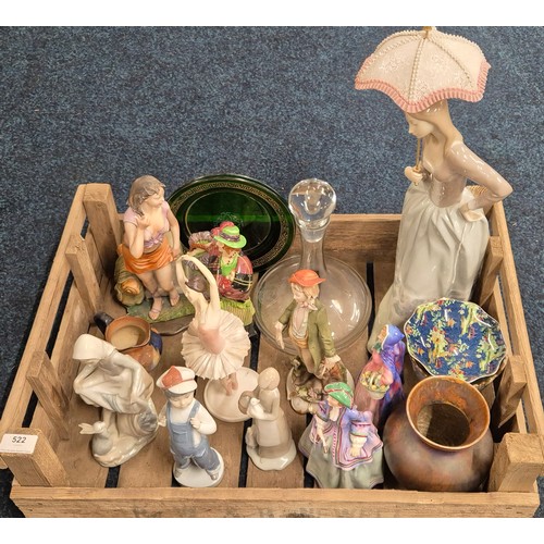 522 - A Large Crate Of collectables; Old Royal Doulton figures Regency Hn1752, Jean HN1877, Sweet Lavender... 