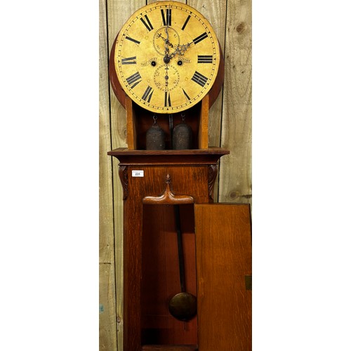 231 - Early 19th century grandfather clock. Produced by Thomas Ivory of Dundee. Fitted within an oak barre... 