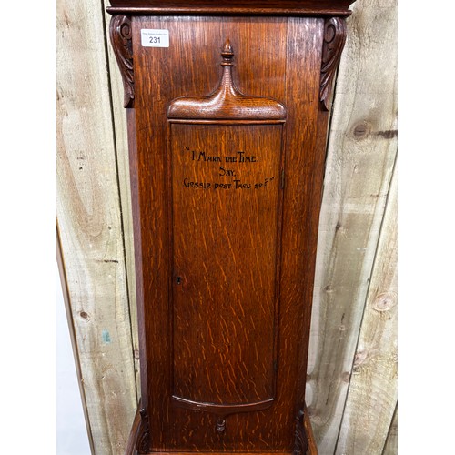 231 - Early 19th century grandfather clock. Produced by Thomas Ivory of Dundee. Fitted within an oak barre... 