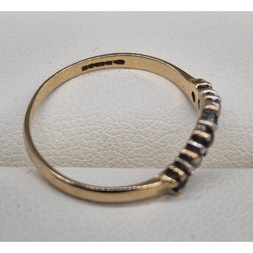 2 - Two 9ct yellow gold, sapphire and CZ Stone rings. 2.88Grams. Ring size L & M.