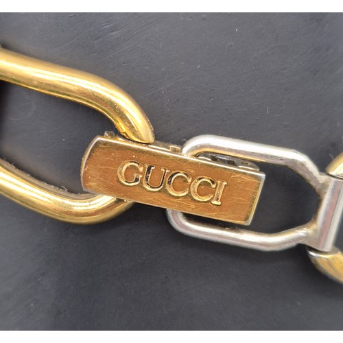 29 - Vintage 1996 Gucci 1500 ladies bangle watch. Mother of pearl dial. Gold plated. Comes with Gucci car... 