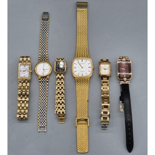30 - A Collection of vintage ladies watches; Raymond Weil Tango 5970 gold plated watch. Skagen Denmark H0... 