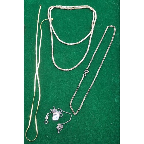 14 - Various jewellery; 9ct yellow gold necklace. Sterling silver and enamel bracelet- having religious s... 