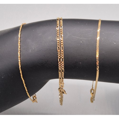 52 - Three various 9ct yellow gold bracelets. 5grams.