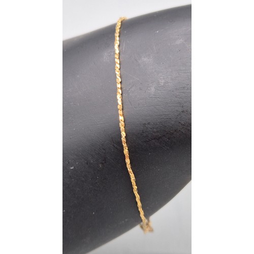 52 - Three various 9ct yellow gold bracelets. 5grams.