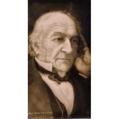 293 - H.S. Mendelssohn (fl.1898)
Glazed Tile Portrait of Sir William Gladstone. Fitted within a copper fra... 